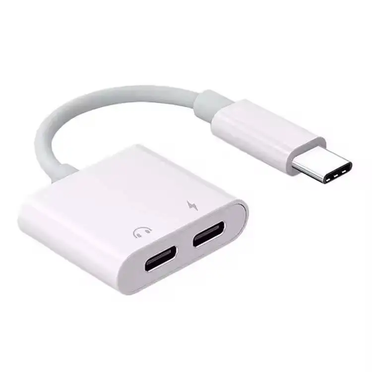 2 in 1 Type C to 3.5mm Audio Adapte Headphone and Charger Laptop Adapter USB