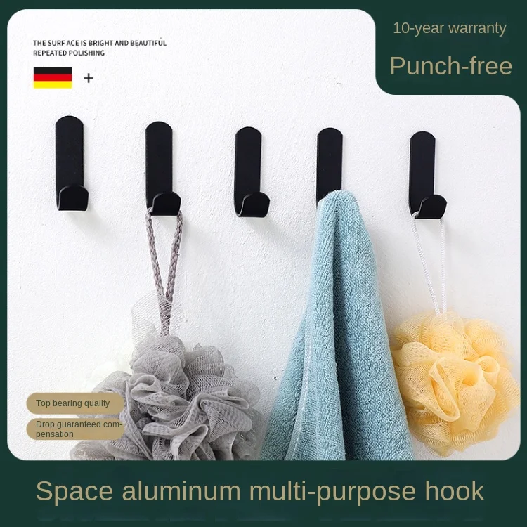 Factory Direct Sale Household Kitchen Bathroom Strong Viscose Storage Punch Free Behind Door Coat Hat Towel Wall Mounting Hook