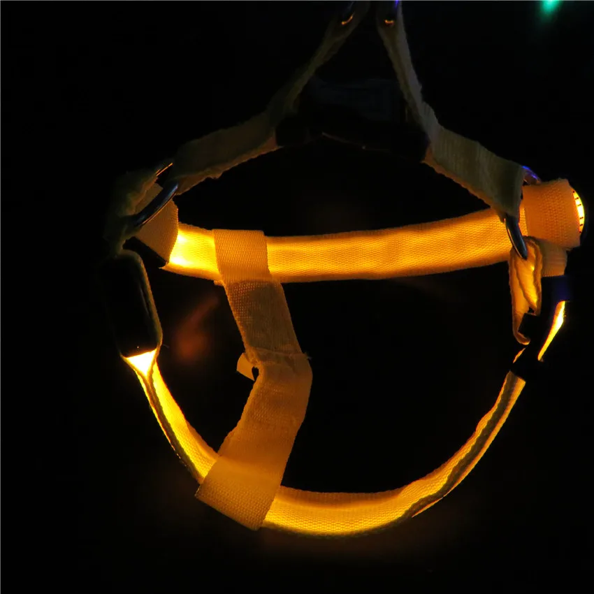 LED Light Up Dog Harness No-Pull Pet Harness Adjustable Outdoor Pet Luminous Vest for Dogs Easy Control for Small Medium Large