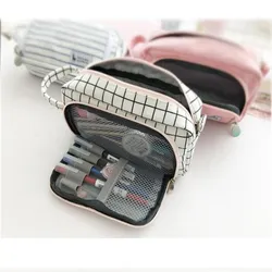 Amazon Hot Popular Large Capacity Canvas Waterproof Durable Pen Box kawaii Pencil Case Suitable For School Office