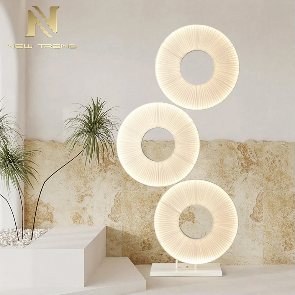 Атмосферный свет внутреннее украшение дома гостиная кольцо современный светодиодный напольный светильник