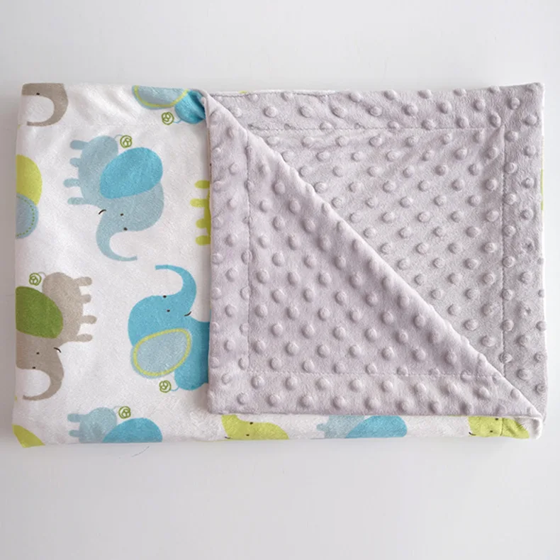 Soft plush double-layered minky dots warm baby blanket custom baby minky blanket