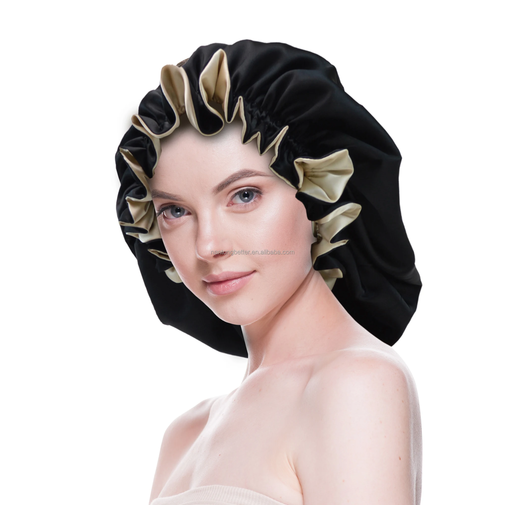 Wholesale Multi-Color Reversible Double Layer Adjustable Women Sleeping Cap Plain Silk Hair Satin Bonnets