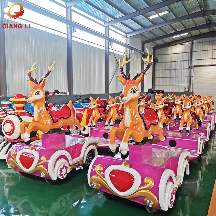 Qiangli Direct factory attraction Deer customized interesting popular amusement park rides sightseeing Tourist Road Trackless Tr