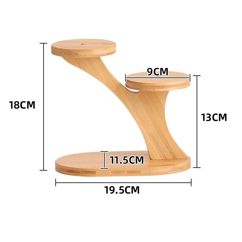2-tier mini desktop organizer shelf bamboo wooden Plant Stand shelf Indoor home decor Tabletop Succulent Plant Stands