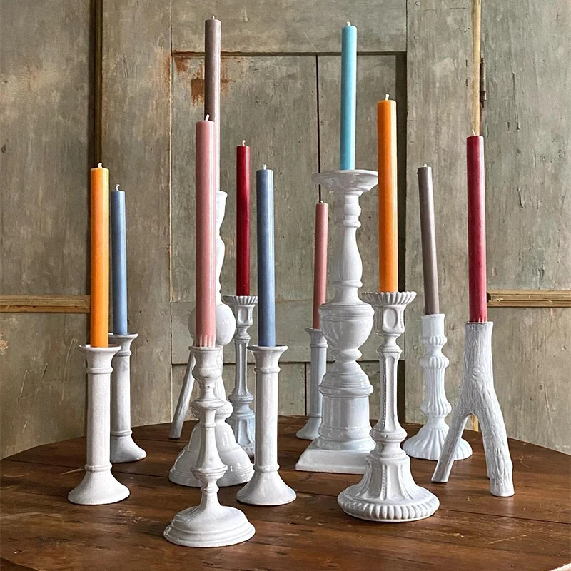 AIKUN Creative Scented Color Dinner Taper Candles Hand Colored Taper Long Pole Twisted Candle Sticks