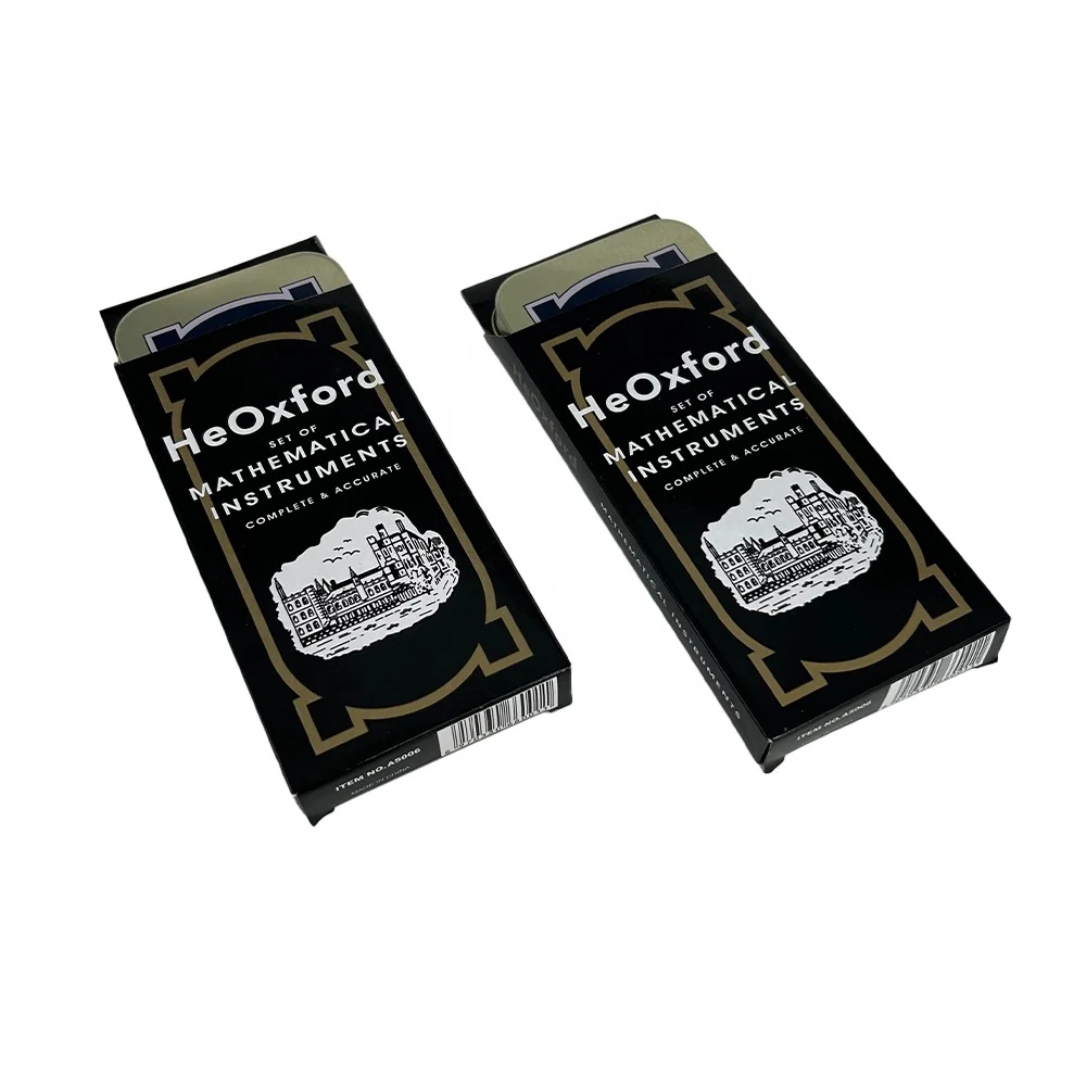 High Quality 13pcs Math Set Iron Box Compass Set Oxford Geometry Instrument Mathematical Set