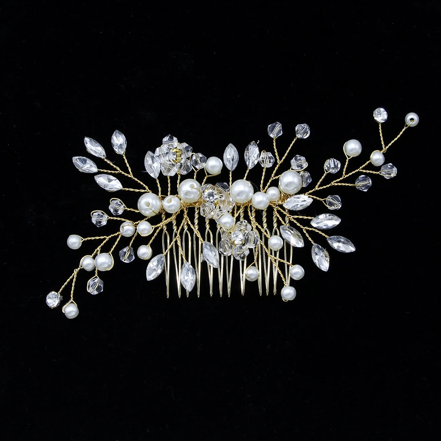 Silver Color Pearl Rhinestone Wedding Hair Combs Hair Accessories for Women Accessories Hair Ornaments Jewelry Bridal Headpiece