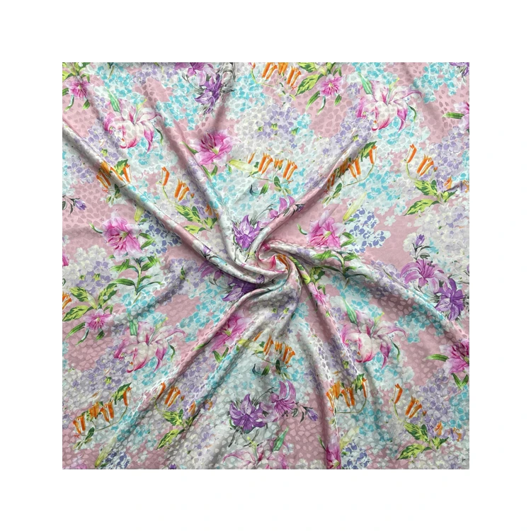 brocade Jacquard silk viscose fabric satin for fashion clothes