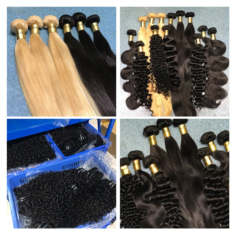 2023 one donor virgin cuticle aligned hair bundles 40 inch blonde hair extensions 613 blonde human hair weave vendor