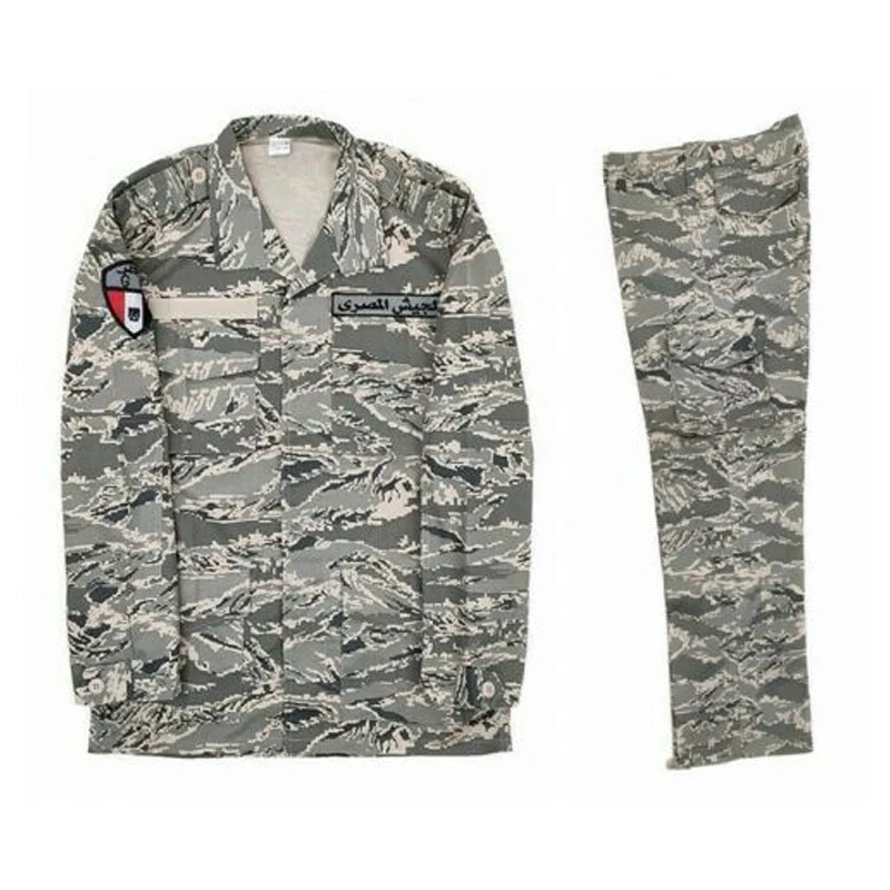 Wholesale custom egyptian air force army grey tiger print camouflage uniform jacket