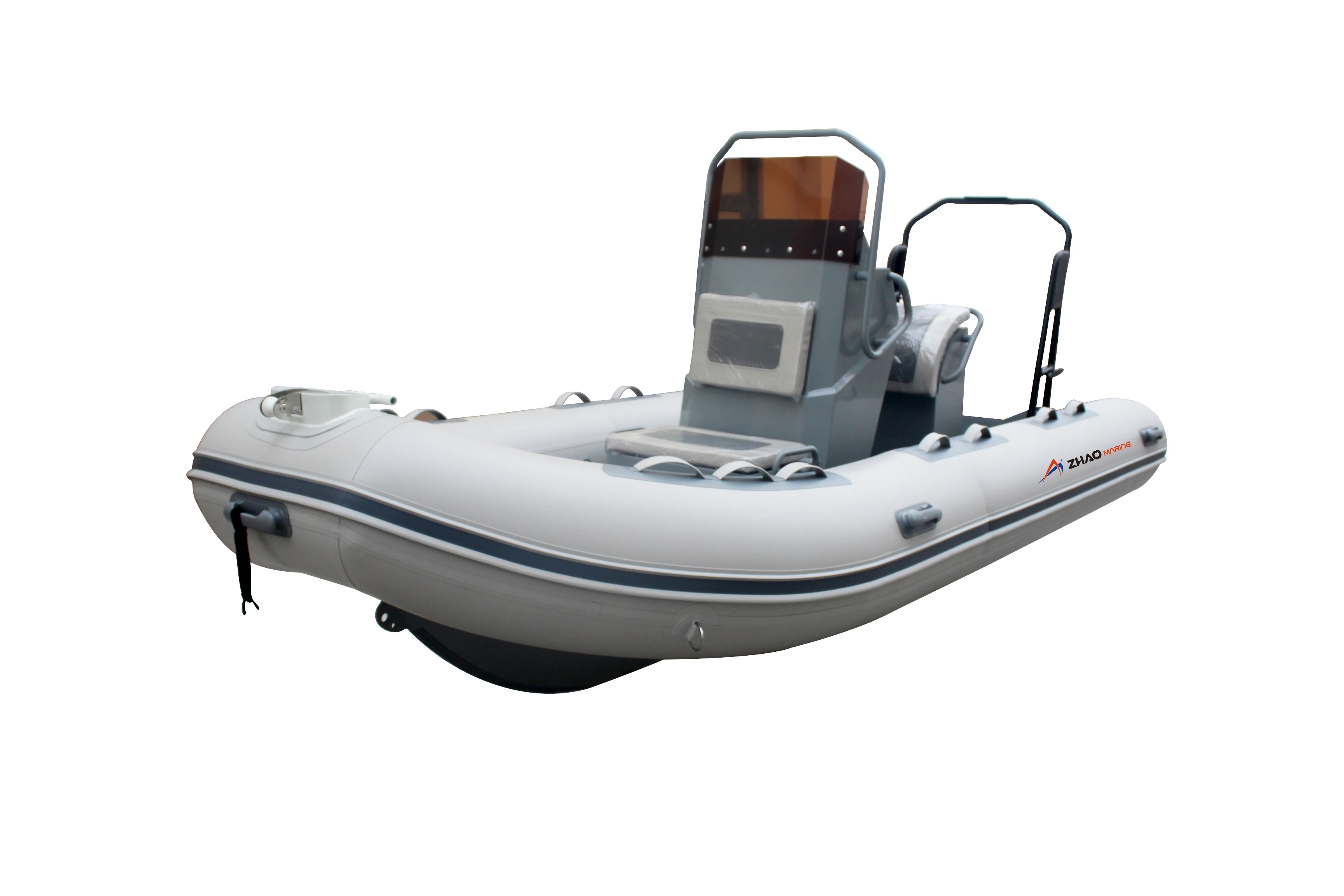 4.6m Aluminum Rib Luxury Fishing Boat 460 High Speed Inflatable Boat with 0.9T PVC Fiberglass Floor Hypalon Material for Sale