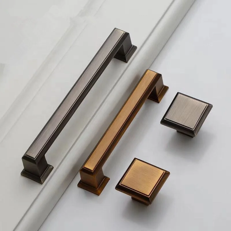 CX228 Handle Antique Gold Metal Retro Interior Pull Set And Drawer Brass Furniture Kitchen Cabinet Handle