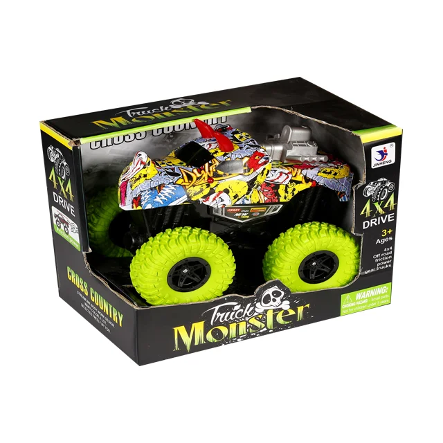 Simulated 4X4 WD Off Road Monster Truck Graffiti Plastic Toy  Car For Boys