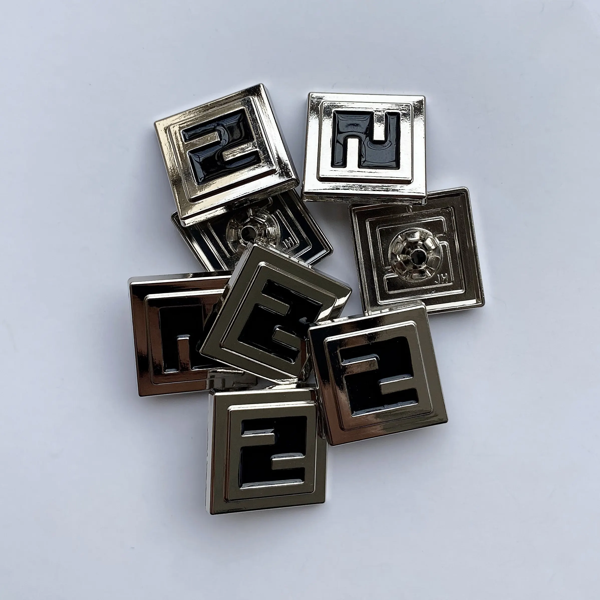 High quality fashion botones wholesale metal  buttons Square  price custom design snap button
