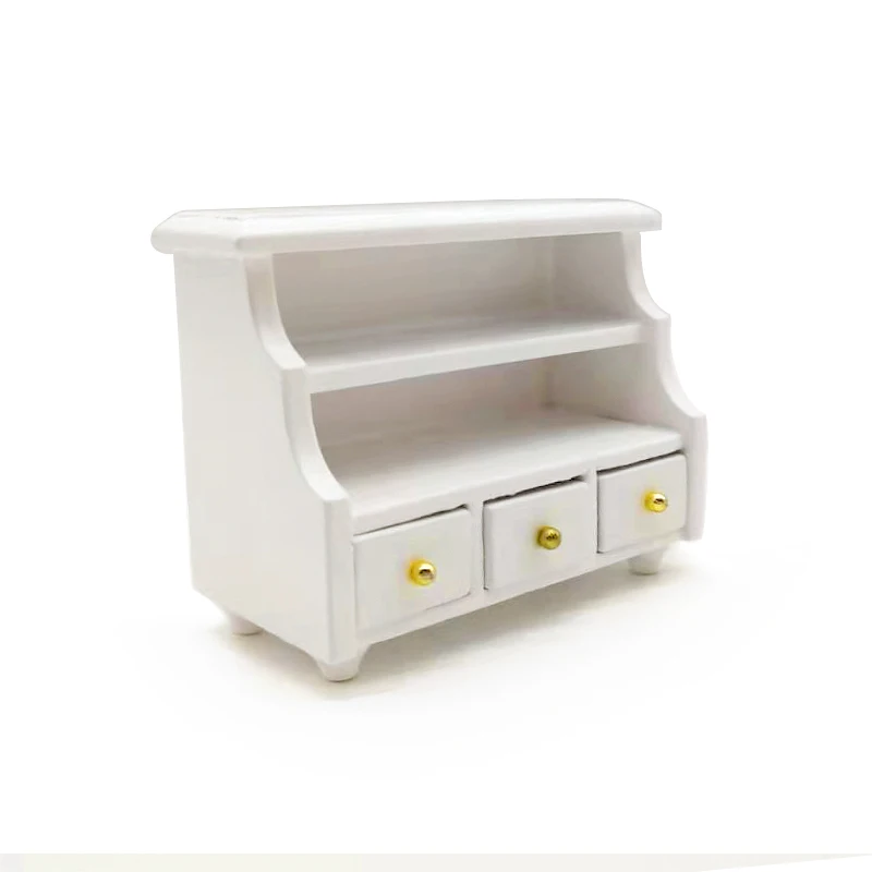 iland miniatures Dollhouse wooden furniture bathroom wooden cabinet in white color WA0015