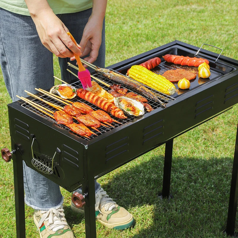 Factory Low Price outdoor Camping Detachable adjustable height square bbq grill