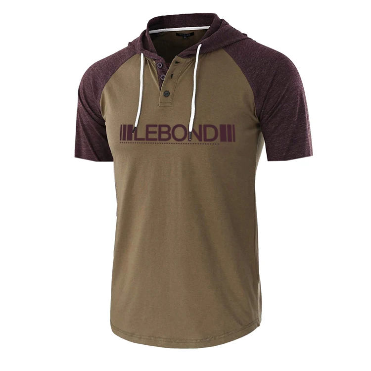 
Custom Color Block Patchwork Cotton Mens Plain T Shirt Plus Size Silk Screen Printing With O-neck shirt For Men With Draw String 