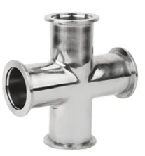 vacuum stainless steel SS304 SS316 welded flanged 4way cross