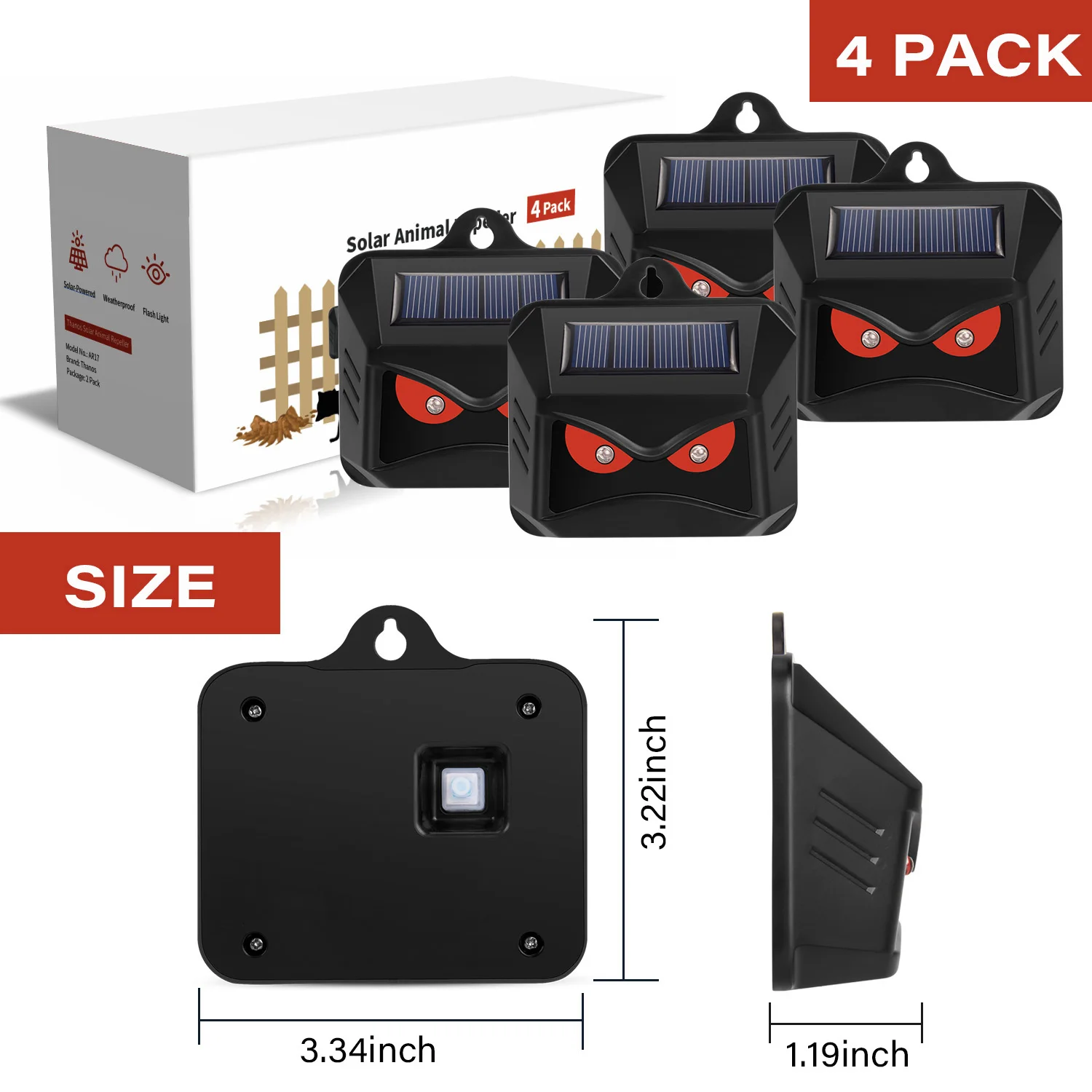 X-PEST LED Flashing Red Light Animal Repeller Keep Monkeys Wild Boars and Hares Away from Your Yard and Chicken Coop