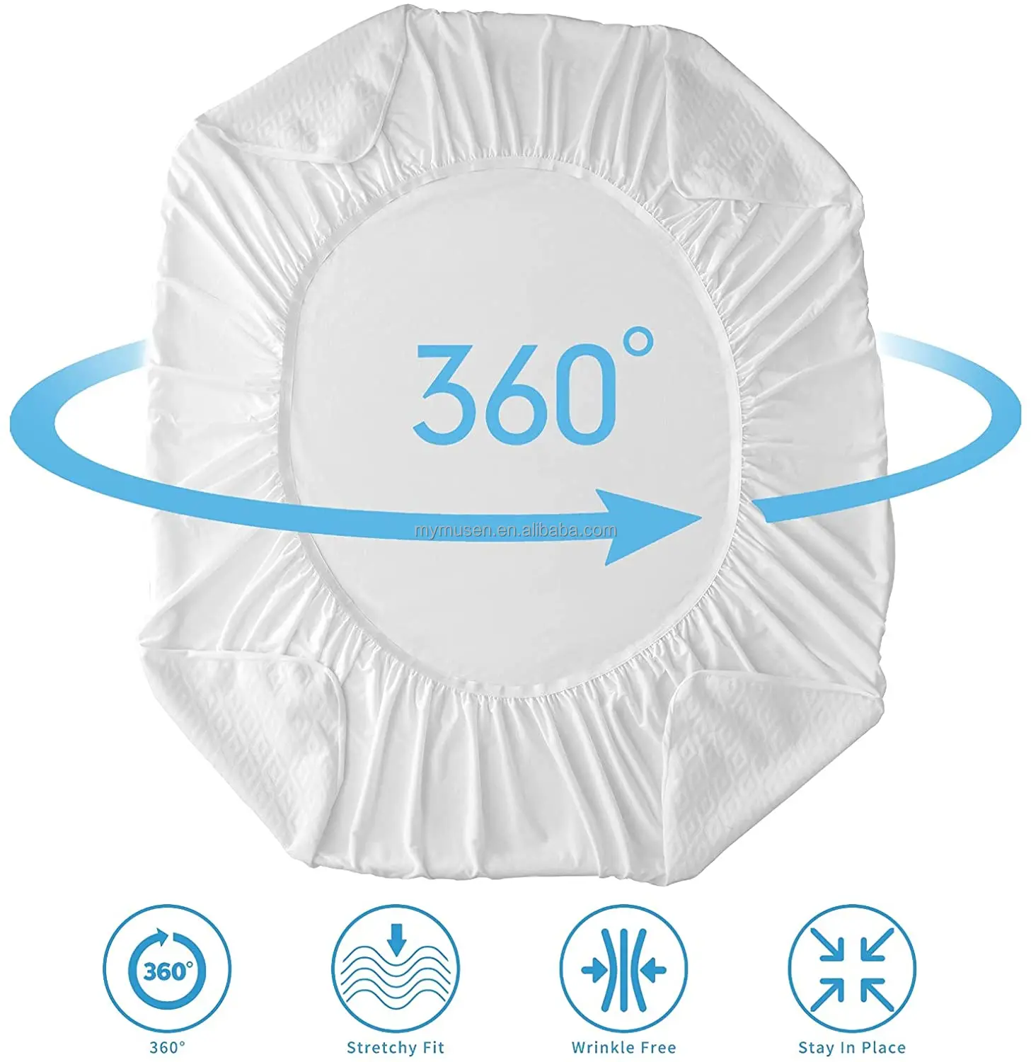 Bamboo Twin XL Mattress Protector Waterproof for Extra Long Twin Bed Cooling Soft Quiet Breathable Fitted Mattress Cover