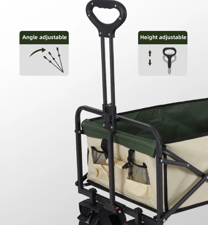 New Lifting Camping Trolley Trailer Outdoor Foldable Oversized Camping Trolley Picnic Cart Stall Trolley