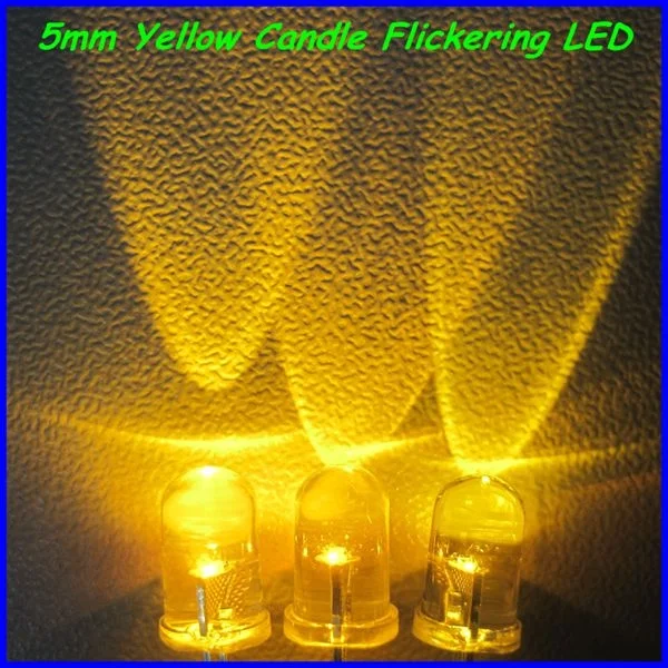 3.0-3.5V 3mm 5mm Candle flickering LEDs Orange/Amber ( CE & RoHS Compliant )