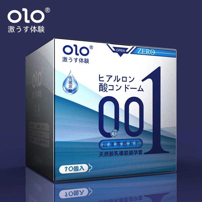 OLO 001 classic special edition gold Natural Latex Ultra Thin Hyaluronic Acid Condoms for men