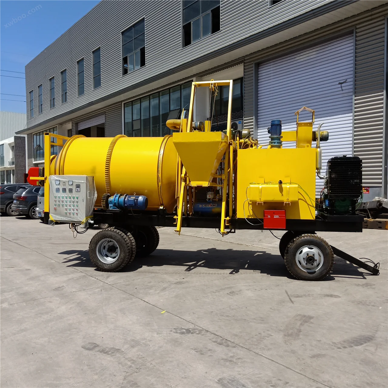 4-8t/h 1.5m3 Hot sale good price mobile road asphalt mixer drum mix mini asphalt plant price