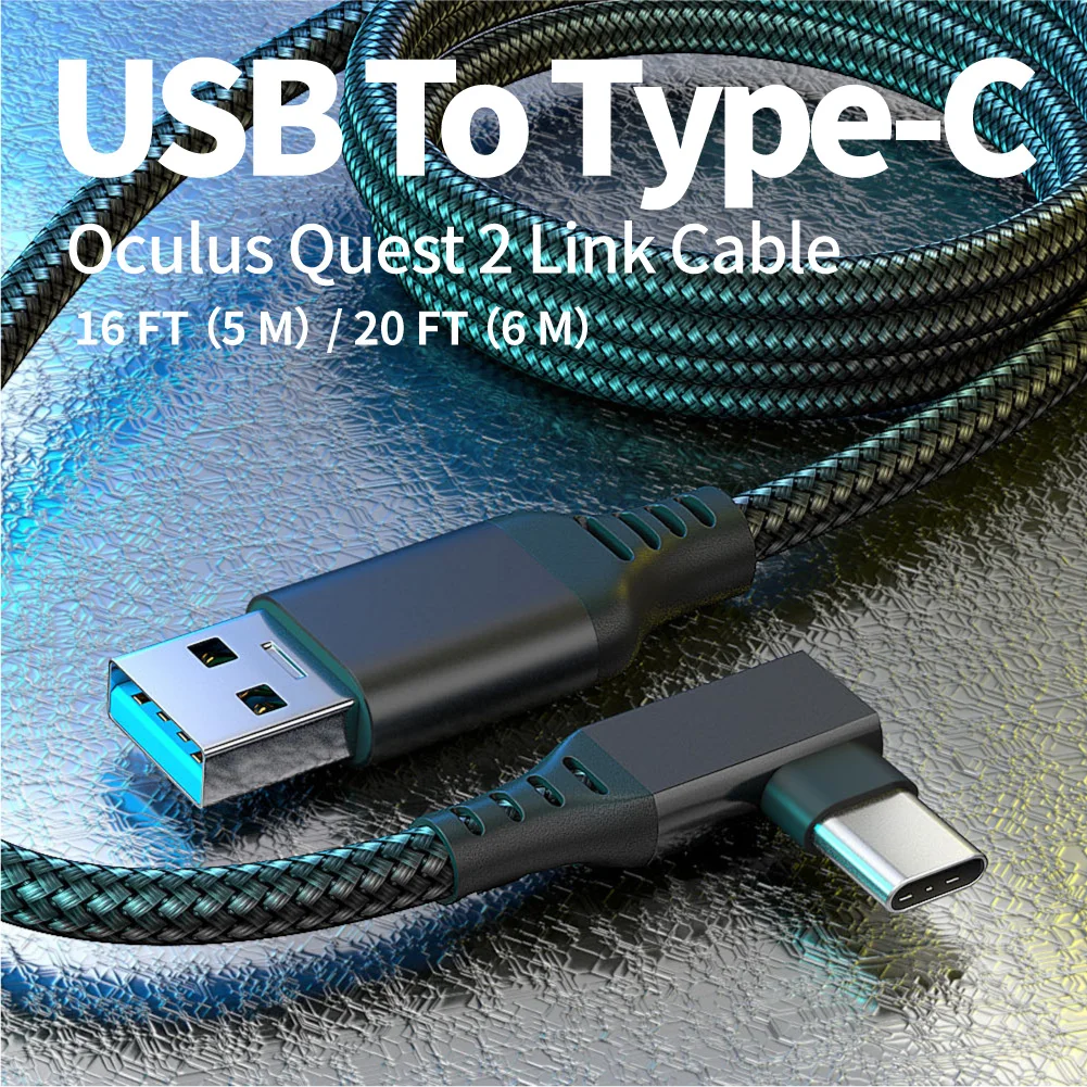  5 м прямоугольный разъем (под углом 90 градусов) USB 3 2 Gen1 типа C/TYPE-C Очки виртуальной реальности VR кабель для Oculus Quest