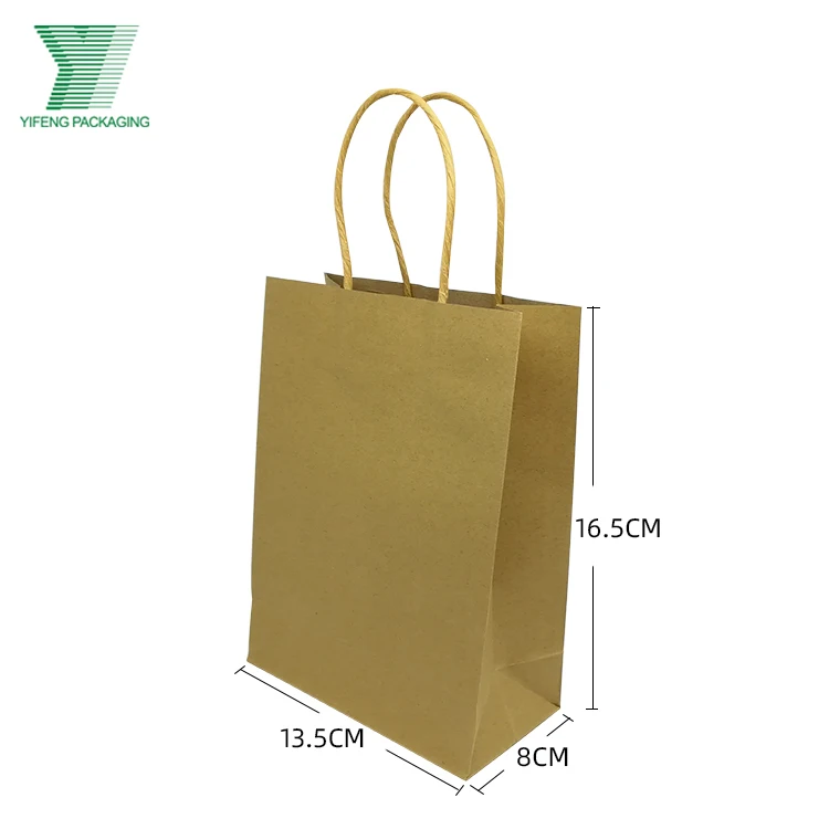 White Green Kraft  Industrial Surface Packaging Paper Gift Bag with Handle Item Custom Logo Wholesale Grocery  Print  Paper Bags