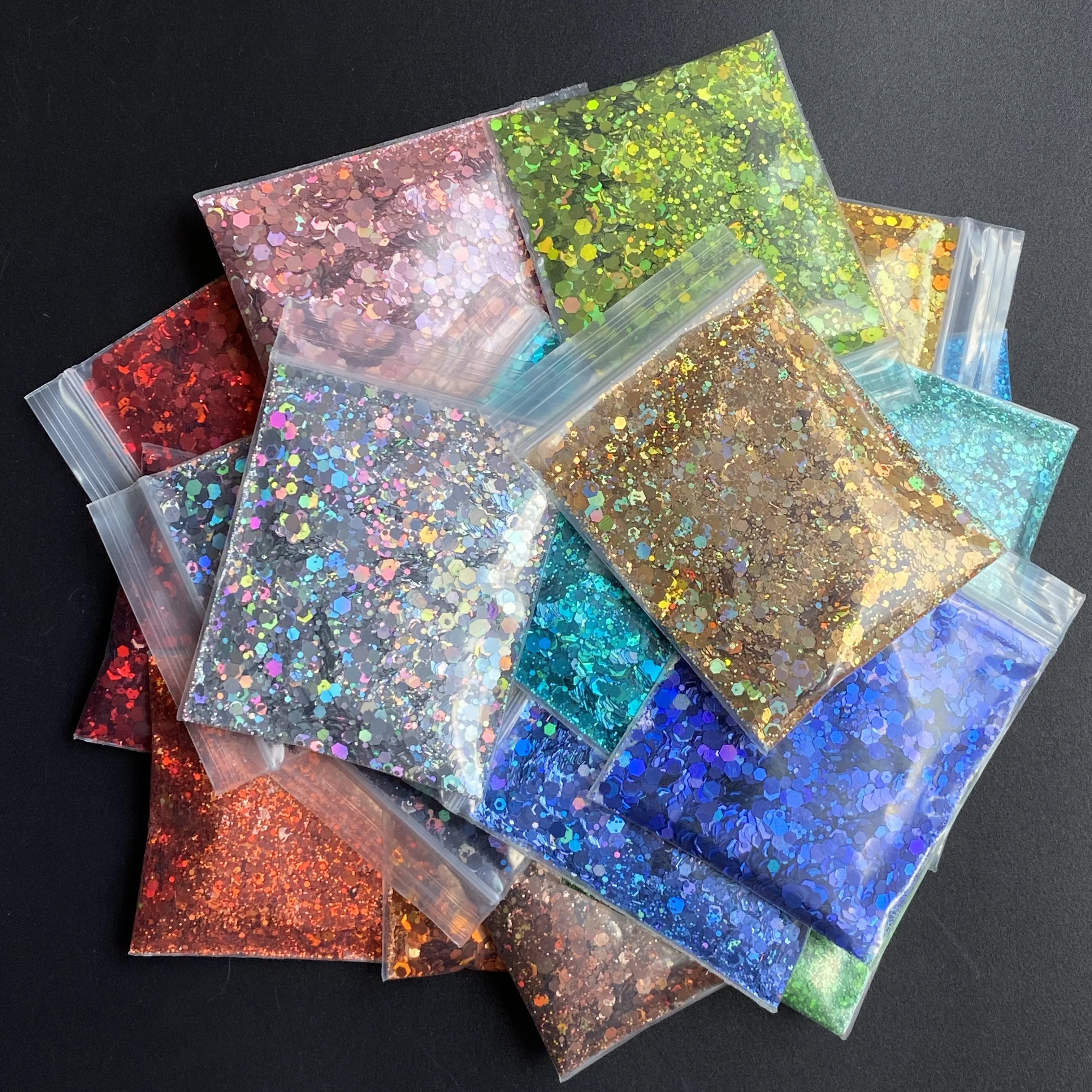 10g / Bag Loose Sequin Glitter Bulk Holographic Nail Art Polyester Glitter for Crafts