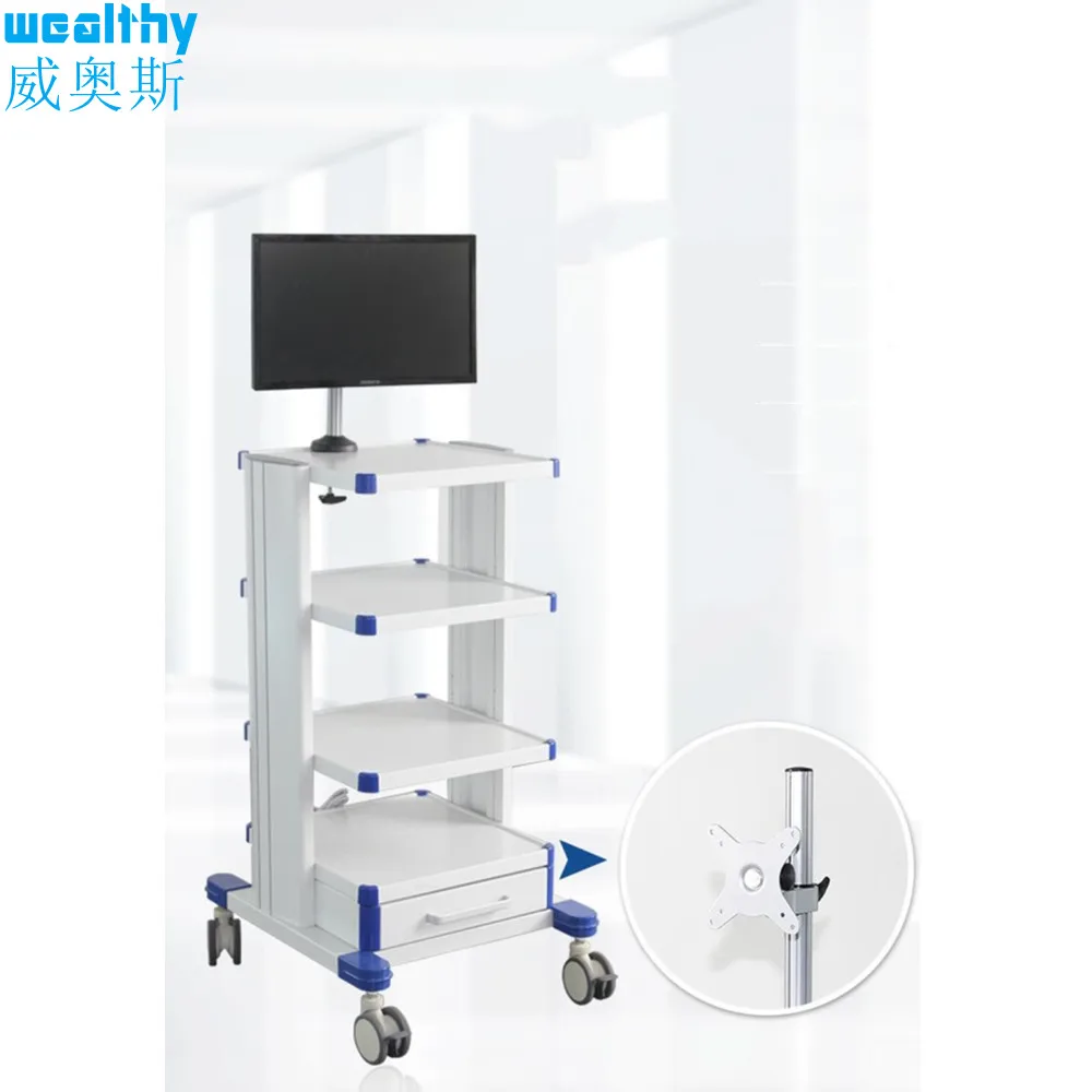 Thoracoscope cart with swing arm and high holder endoscopy cart