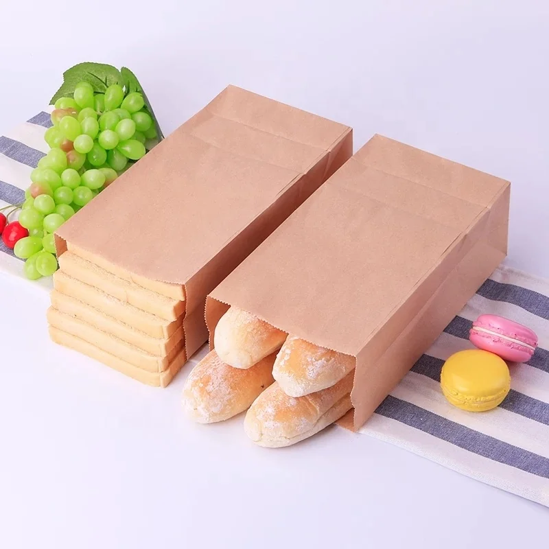 China factory custom print paper bag bread package take away disposable paper bags