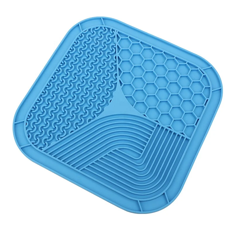 food grade non-toxic silicone  anti choking non- slip pet licking mat slow feeder bowl with suction cup