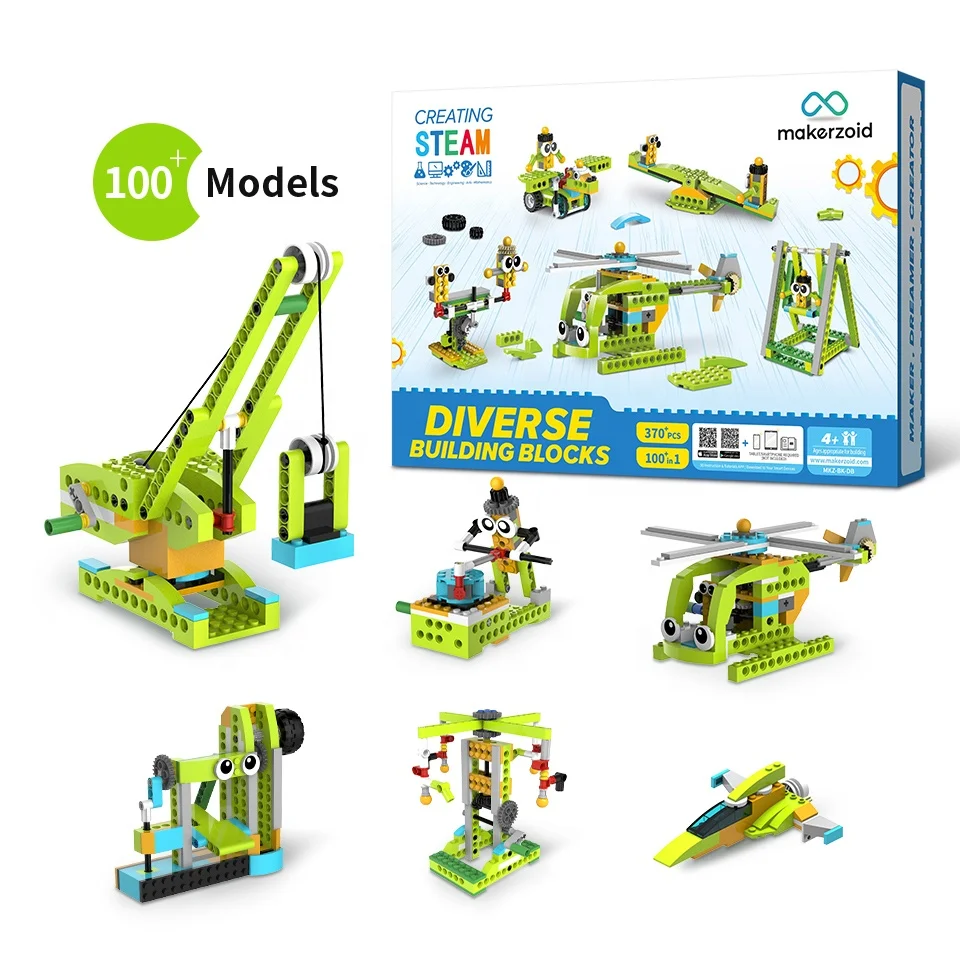 Makerzoid Diverse Building Blocks Set for Kids 6+ years old, Educational Learning Toys DIY Robot Gift for Boys and Girls
