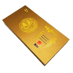 Custom Ginseng Packaging Golden Artpaper Hot Stamping Luxury Paperboard Gift Box with Magnetic Closure