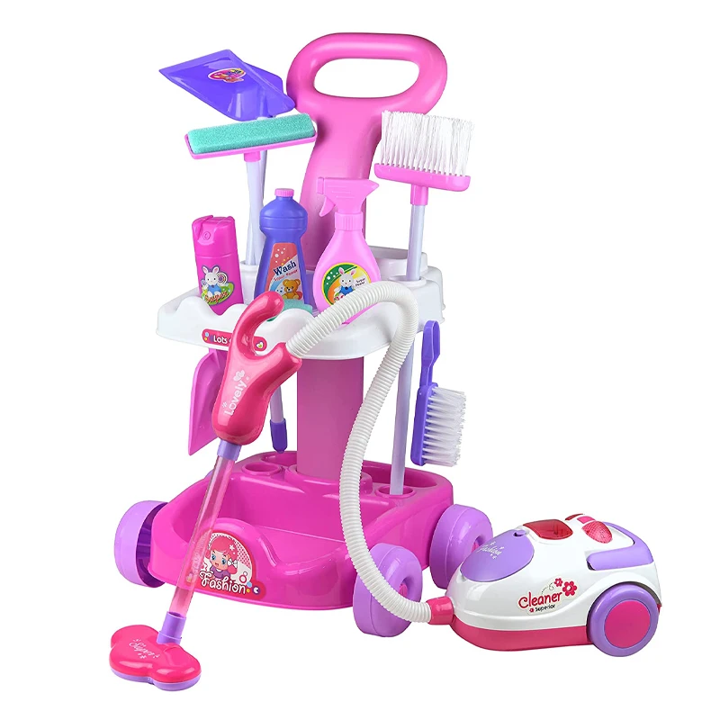 DIY Children cleaning toys Clean Cart Toys Pretend Play preschool Housework Cleaner Sanitary Ware Toys  for children
