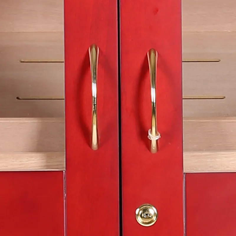 Wholesale Classical High Quality Wood Cigar Cabinet  Showcase box Large Storage Custom Logo Cigar Humidor Cabinet