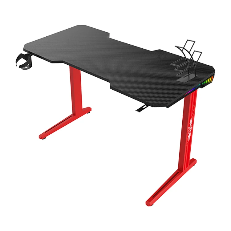 Factory Custom 80cm RGB LED Computer Gaming Desk Ergonomic Big Gamer E-sports Desk Cheap PC Gaming Table