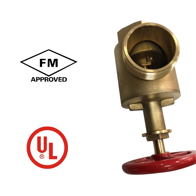 Высококачественный 2 1/2 дюйма входной Штекерный Выход Женский FM UL ULC Сертифицированный латунный угловой шланговый клапан