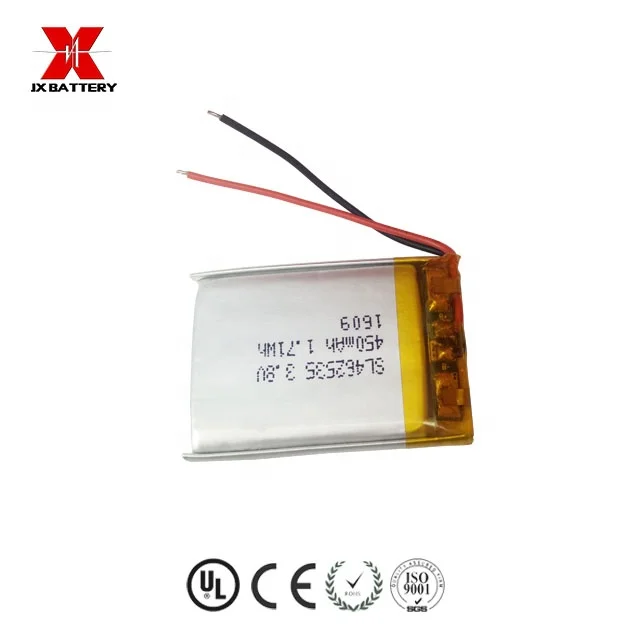 small rechargeable 3.8v lithium ion lipo battery 462535 450mAh