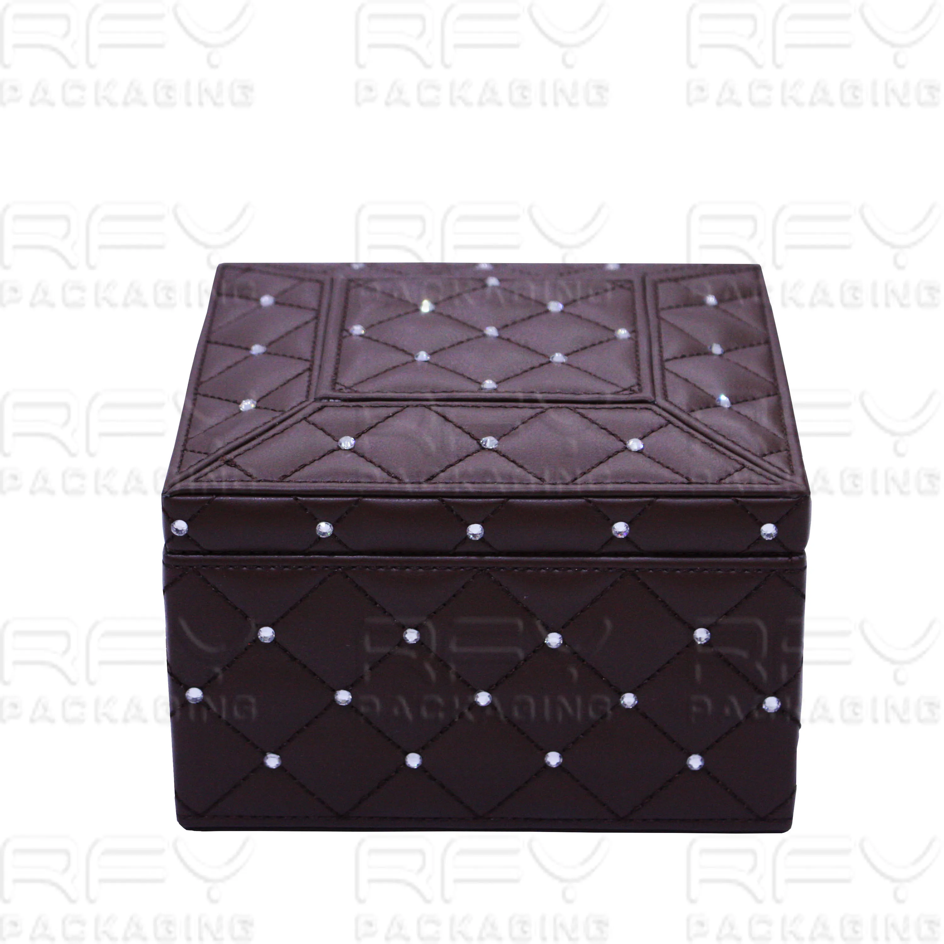 New Design Black PU Leather Wooden Watch Packaging Box