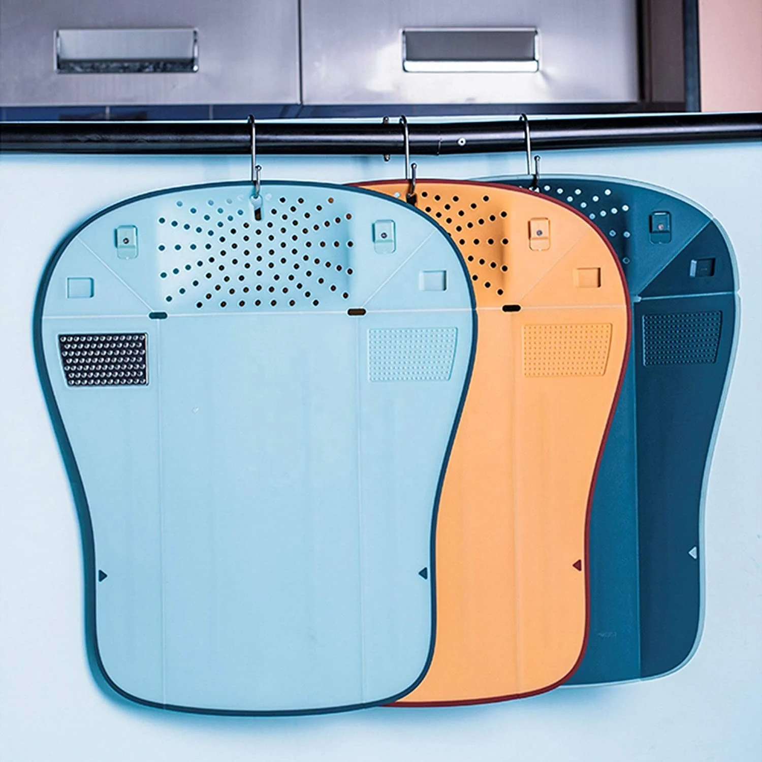 Multi-Function 4 in 1 Folding Chopping Board for Kitchen,Easy to Wash Pour Food Portable Grater and Grinder 15.8 X 12inch