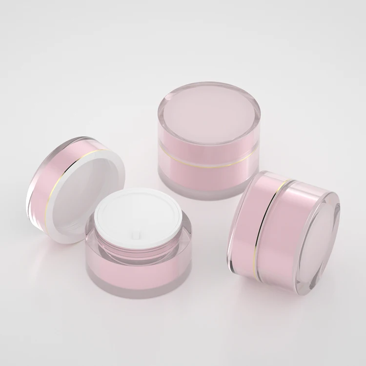Empty Luxury Acrylic Skincare Plastic Double Wall Cosmetic Face Cream Plastic Jars With Lids Packaging 5g 10g 20g 30g 50g