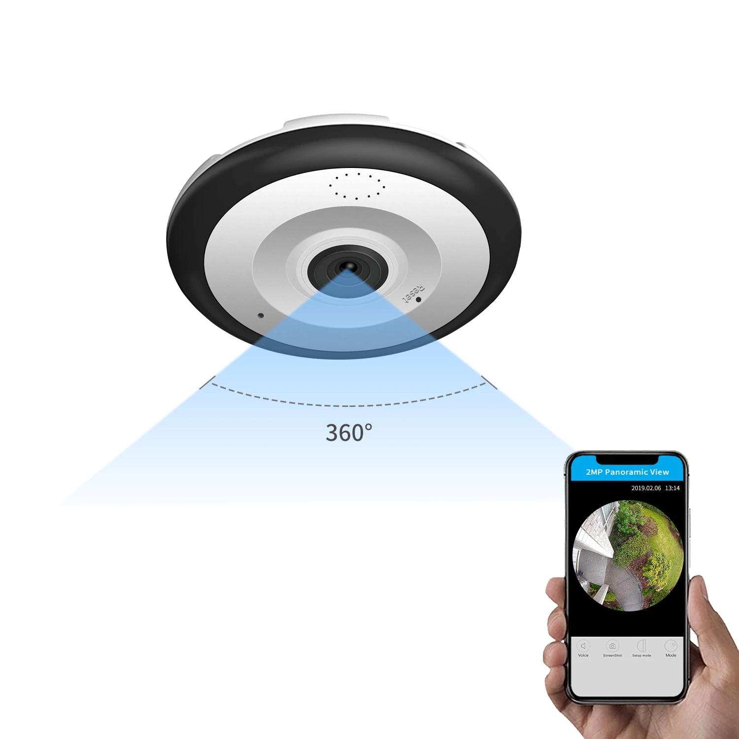 960P Panoramic Camera Smoke Detector Fish Eye Wireless Cctv Camera Two Way Audio Small Camera 360 Wifi V380