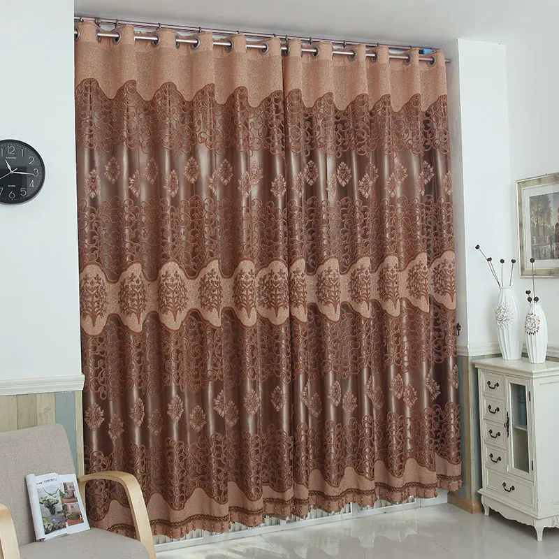 High Quality Elegant Luxury Jacquard Burnout Blackout Curtain for Room And Bedroom