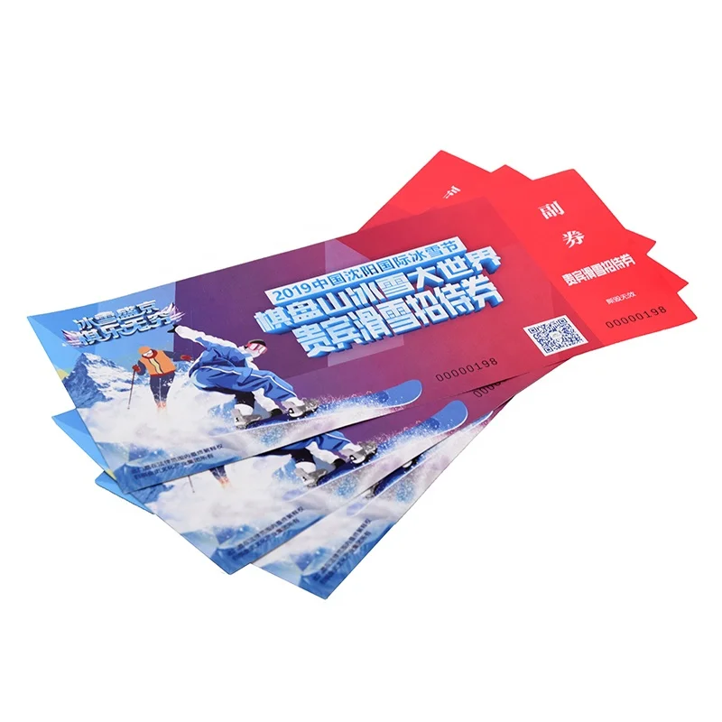 Customized specialized design train tickets admission coated paper tickets sheet