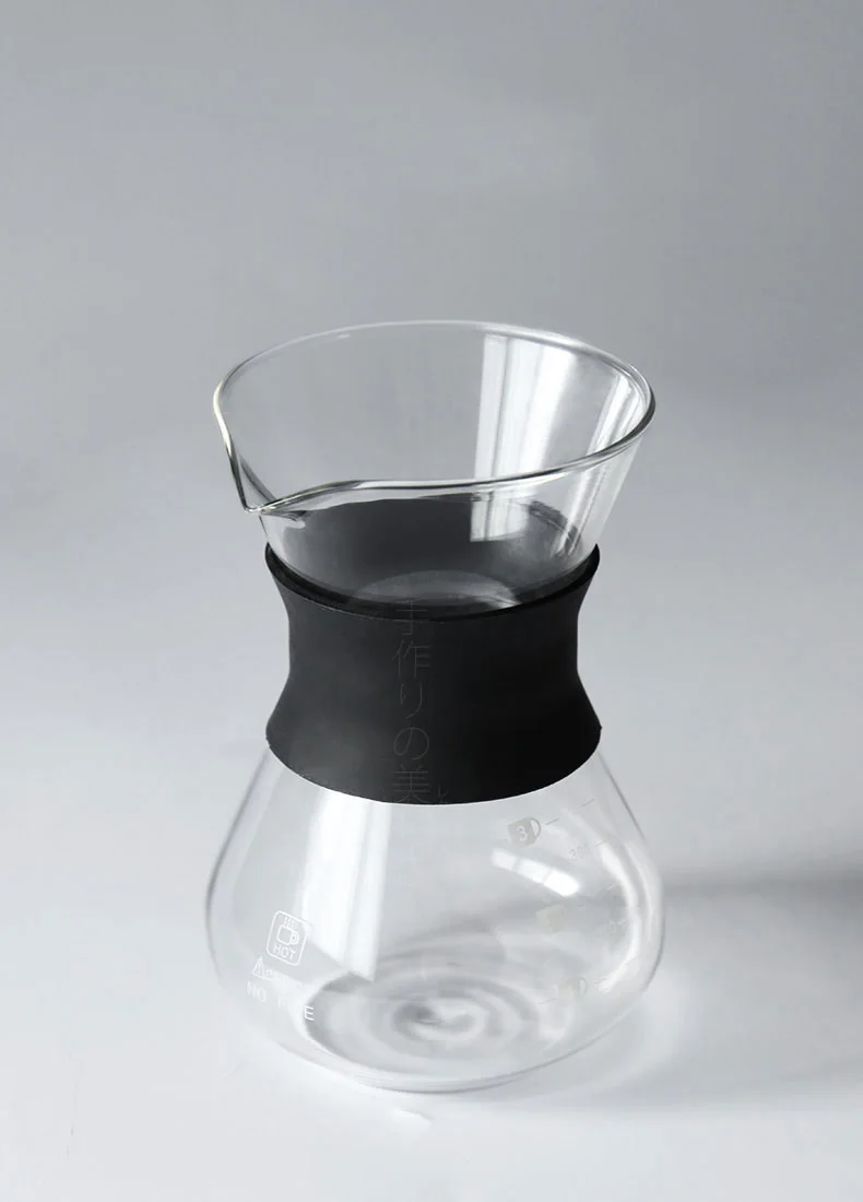 Handmade 400ml Borosilicate Glass Coffee Maker Pour Over Coffee Pot With Silicone Sleeve Stainless Steel Filter