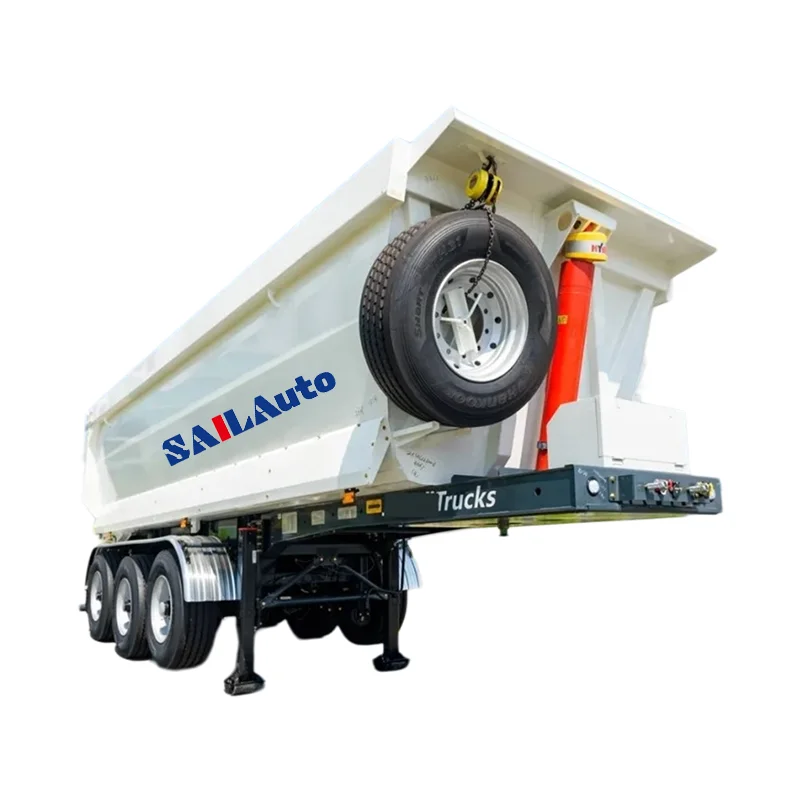 SAIL 3 Axles Dump Heavy Duty Cargo Car Semi Trailer Rear Tipper Dumping Tipper Truck Dump Trucks Steel 20 Ton Dump Truck Support